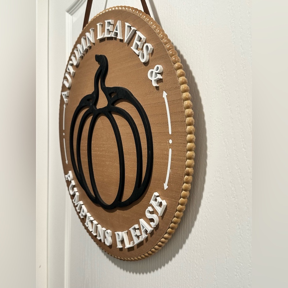 Autumn Leaves & Pumpkins Please Wall Decor - Picture 3 of 6